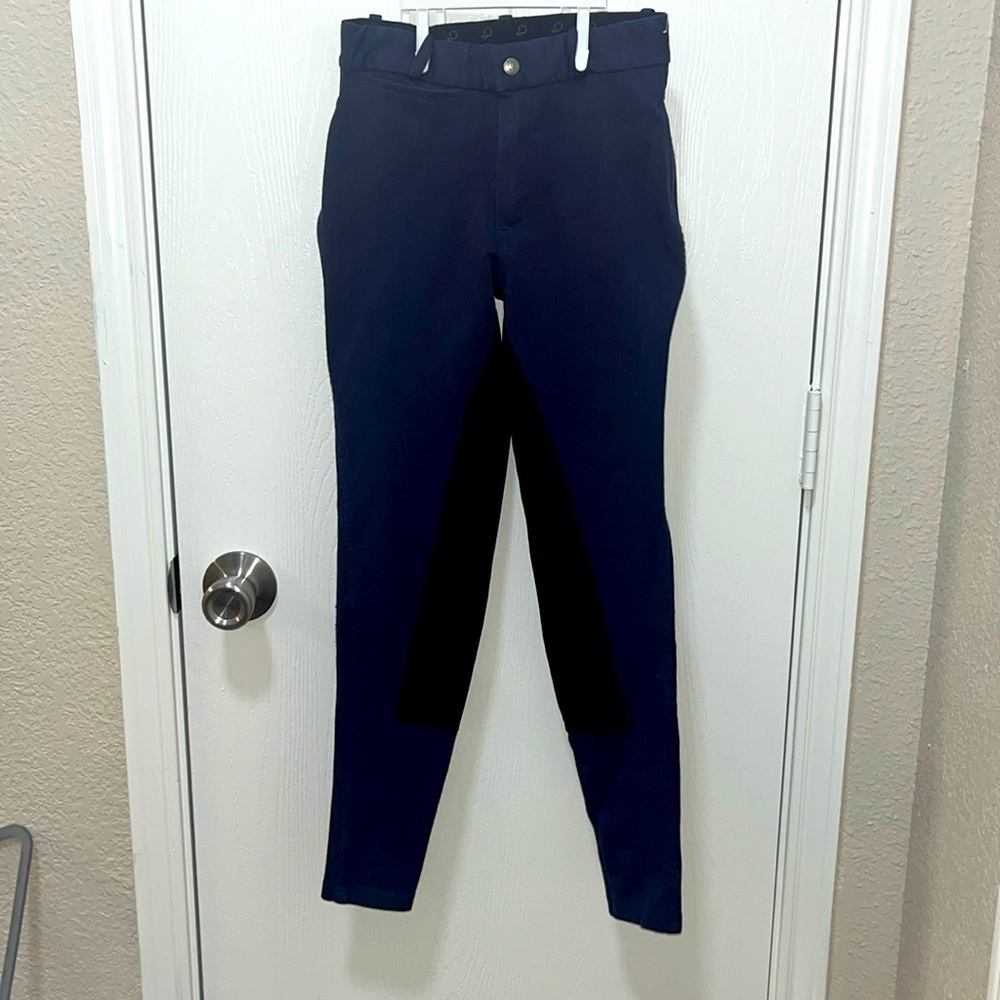 Fouganza JR.s’ riding britches navy blue black pants 👖 stretch 14” x 32” inches